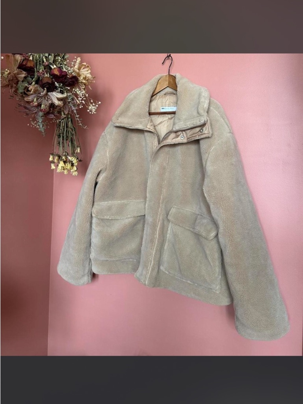 ASOS Design cream teddy jacket - Picture 2 of 4